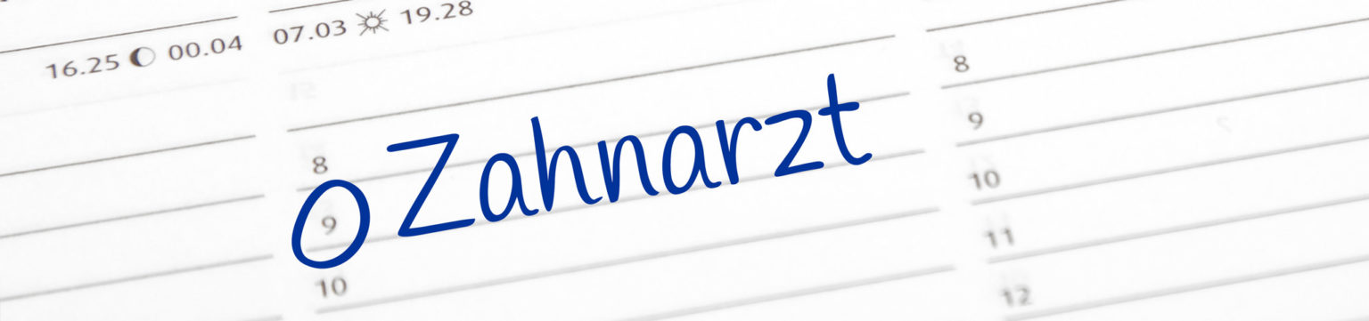 Kalender Bild mit Zahnarzt geschrieben